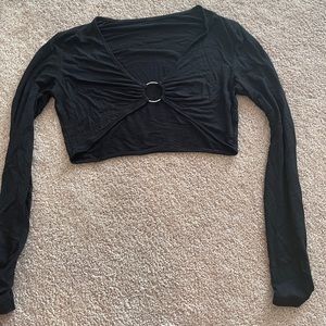 SHEIN Black long sleeve ring top